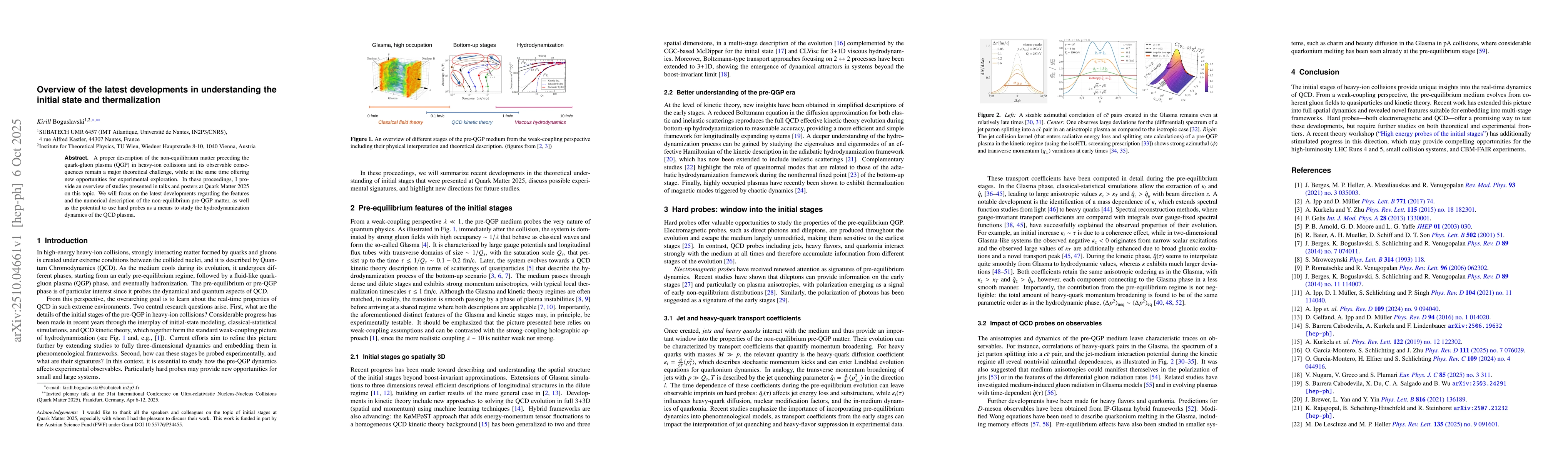 Thumbnail for Overview of the latest developments in understanding the initial state
  and thermalization