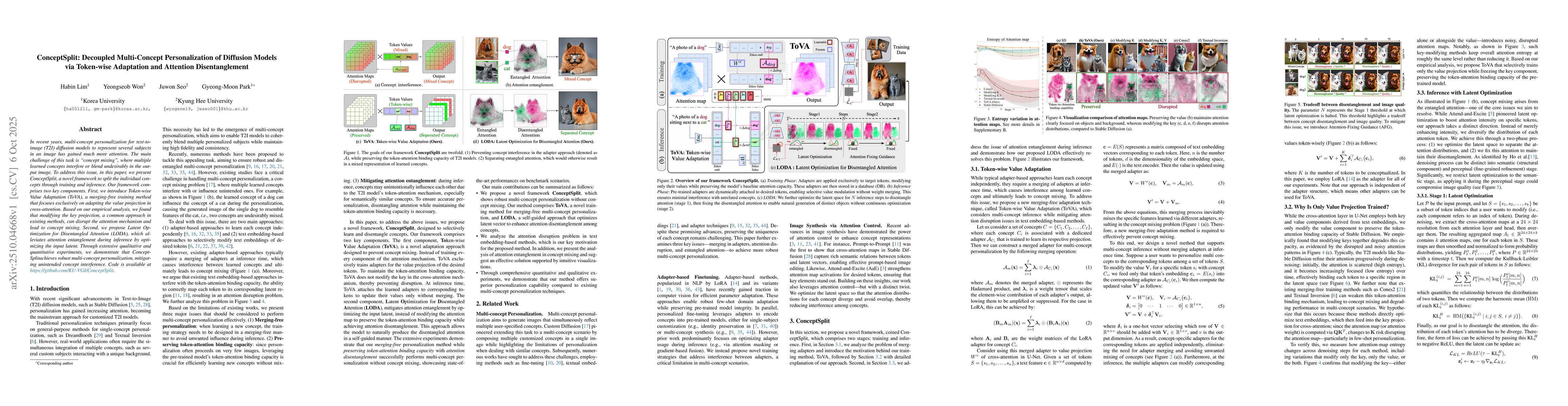 Thumbnail for ConceptSplit: Decoupled Multi-Concept Personalization of Diffusion
  Models via Token-wise Adaptation and Attention Disentanglement