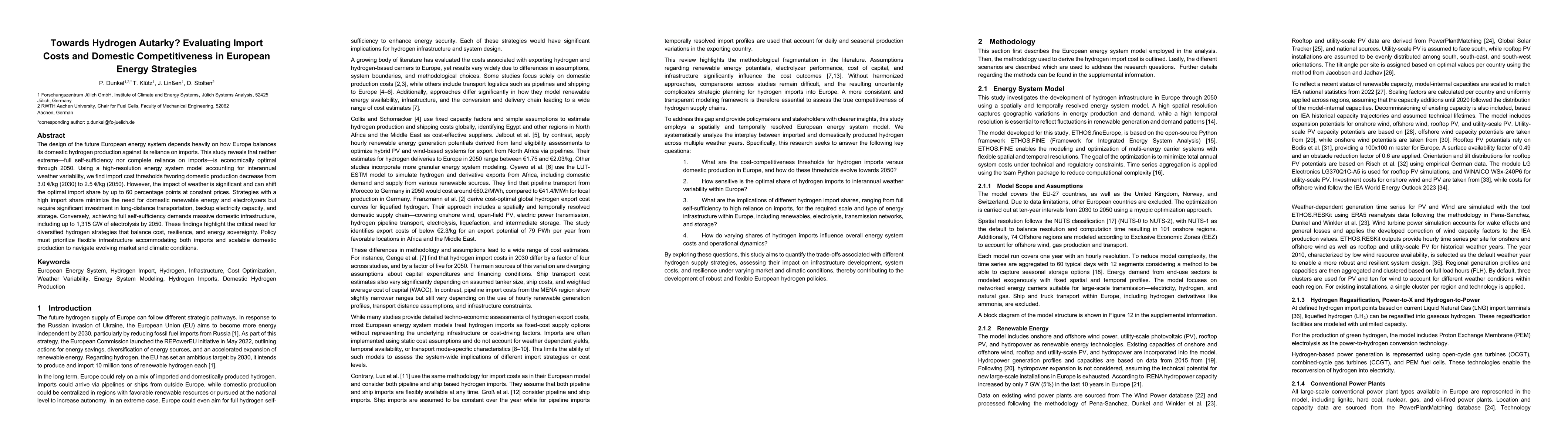 Thumbnail for Towards Hydrogen Autarky? Evaluating Import Costs and Domestic
  Competitiveness in European Energy Strategies