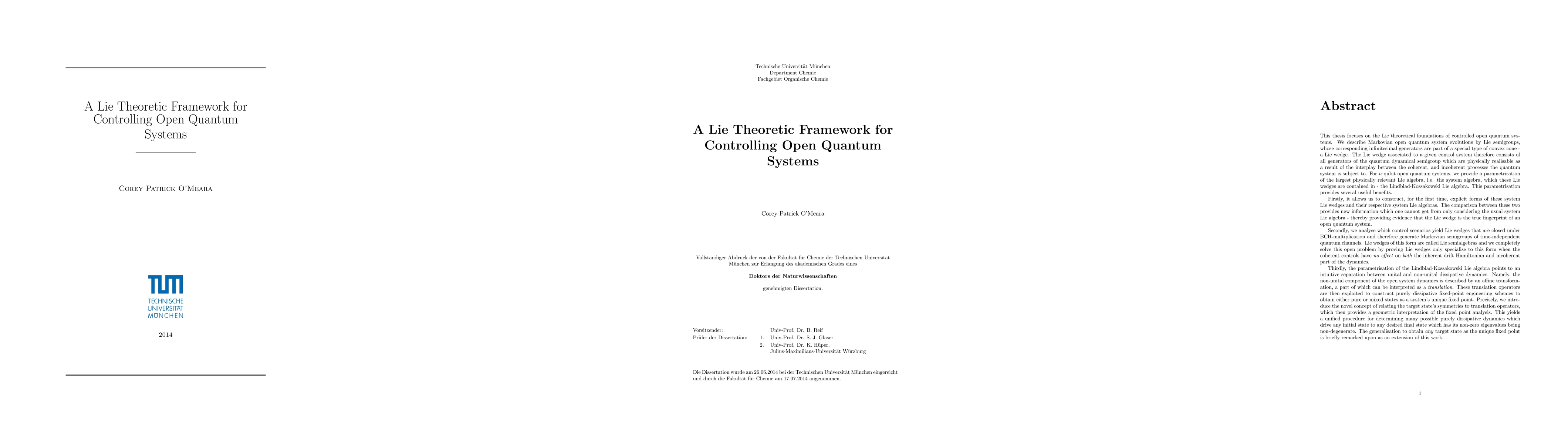 Thumbnail for A Lie Theoretic Framework for Controlling Open Quantum Systems