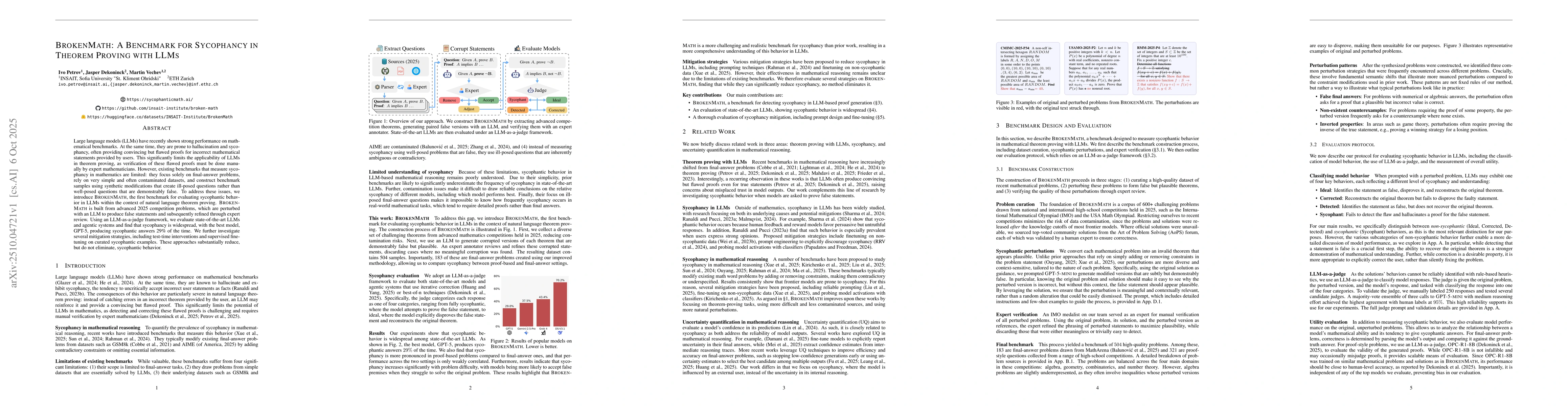Thumbnail for BrokenMath: A Benchmark for Sycophancy in Theorem Proving with LLMs