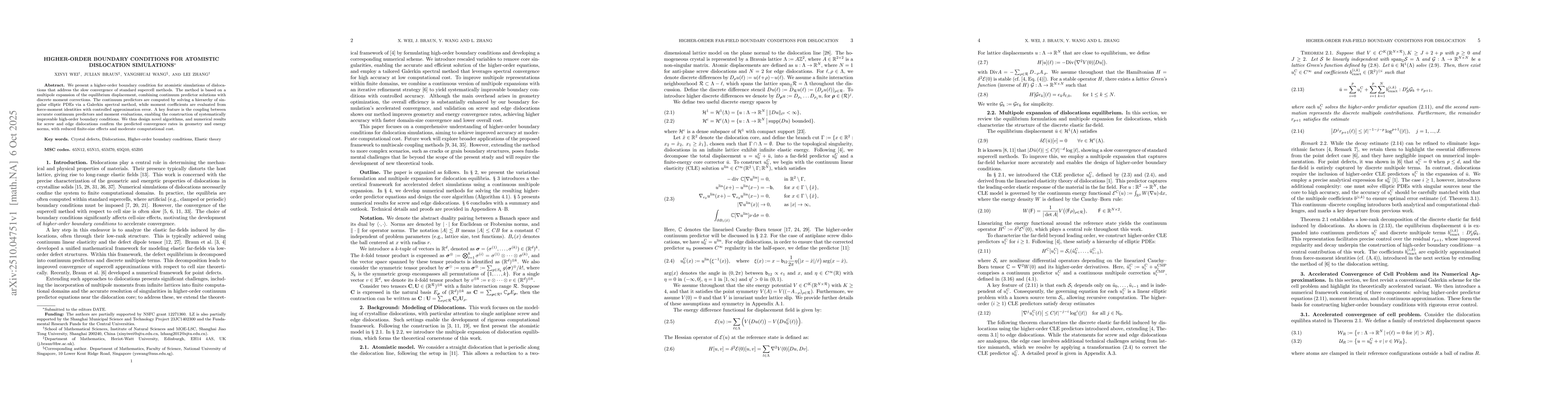 Thumbnail for Higher-Order Boundary Conditions for Atomistic Dislocation Simulations