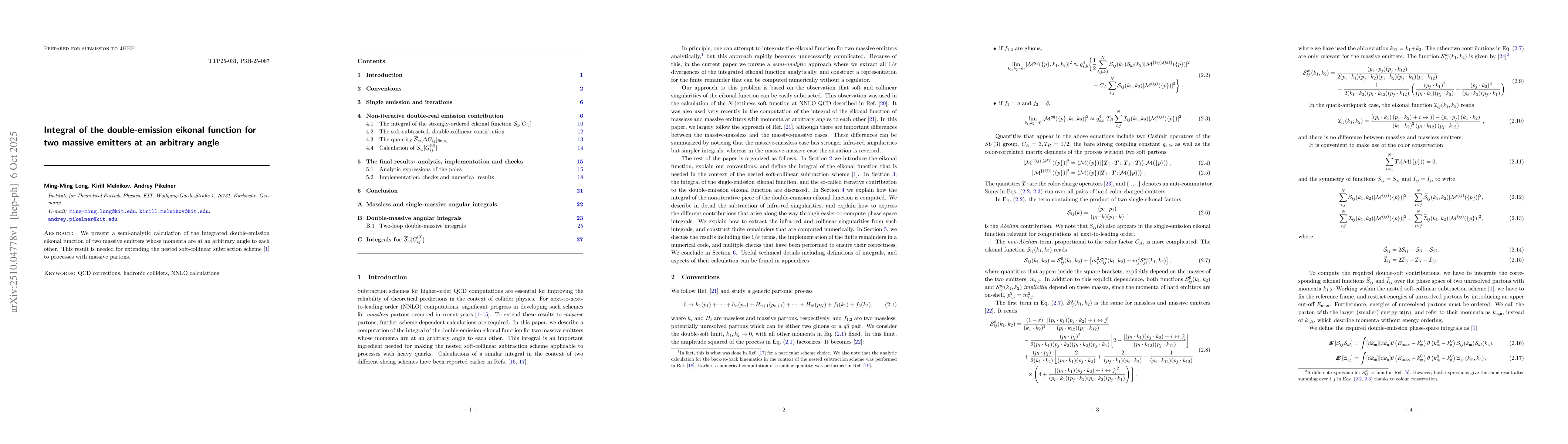 Thumbnail for Integral of the double-emission eikonal function for two massive
  emitters at an arbitrary angle