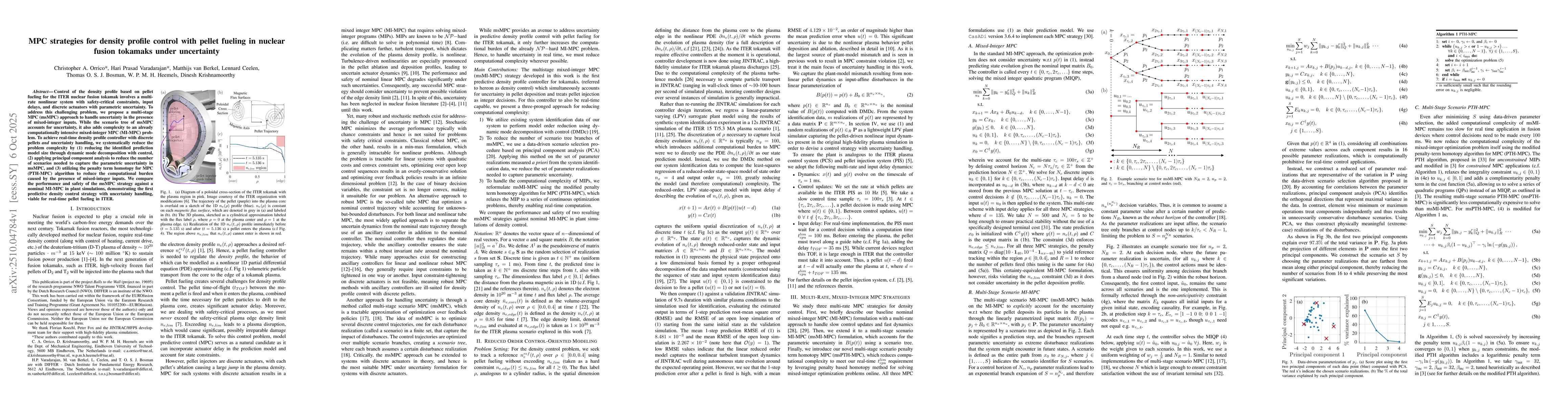 Thumbnail for MPC strategies for density profile control with pellet fueling in
  nuclear fusion tokamaks under uncertainty
