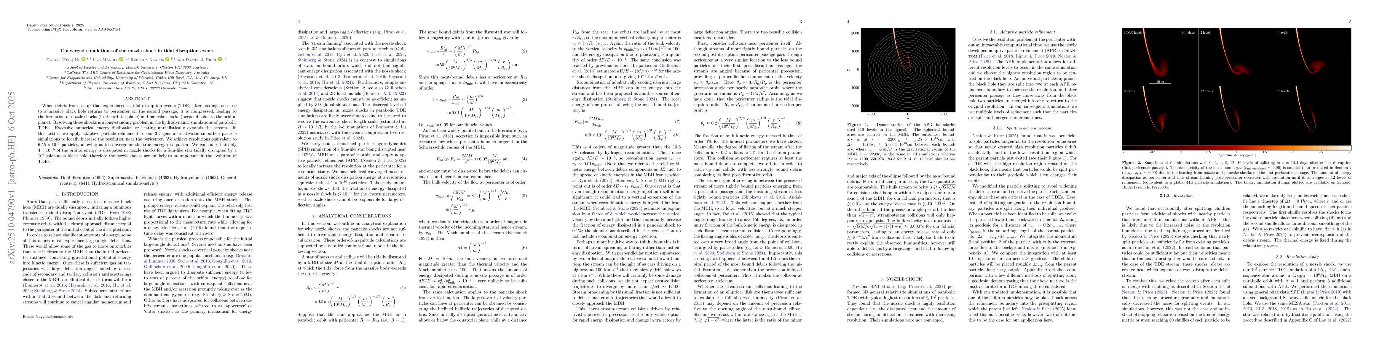 Thumbnail for Converged simulations of the nozzle shock in tidal disruption events