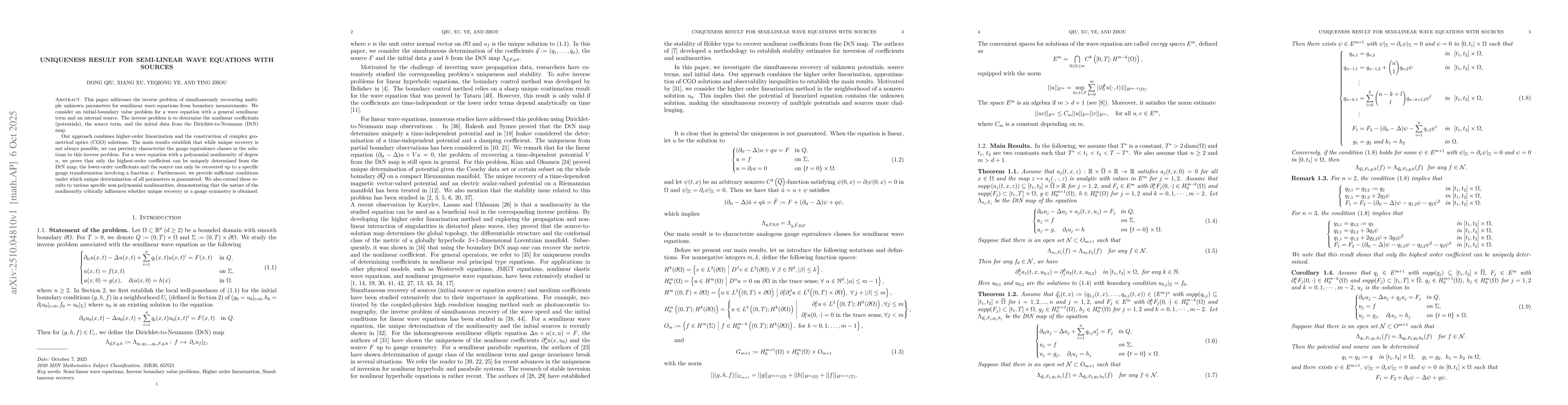 Thumbnail for Uniqueness Result For Semi-linear Wave Equations With Sources