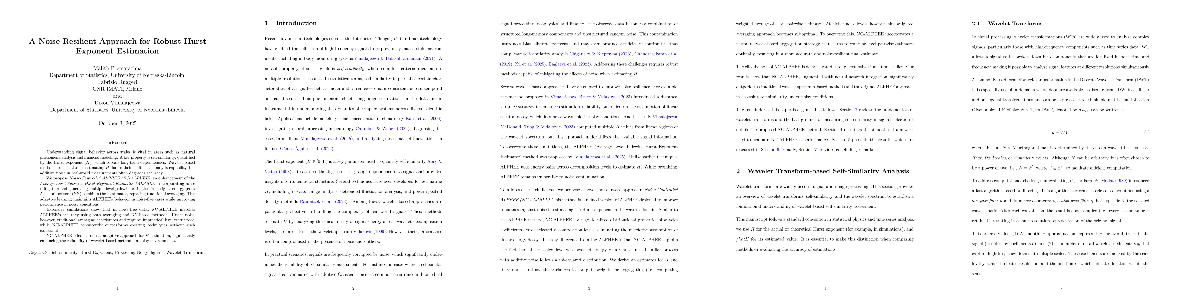 Thumbnail for A Noise Resilient Approach for Robust Hurst Exponent Estimation