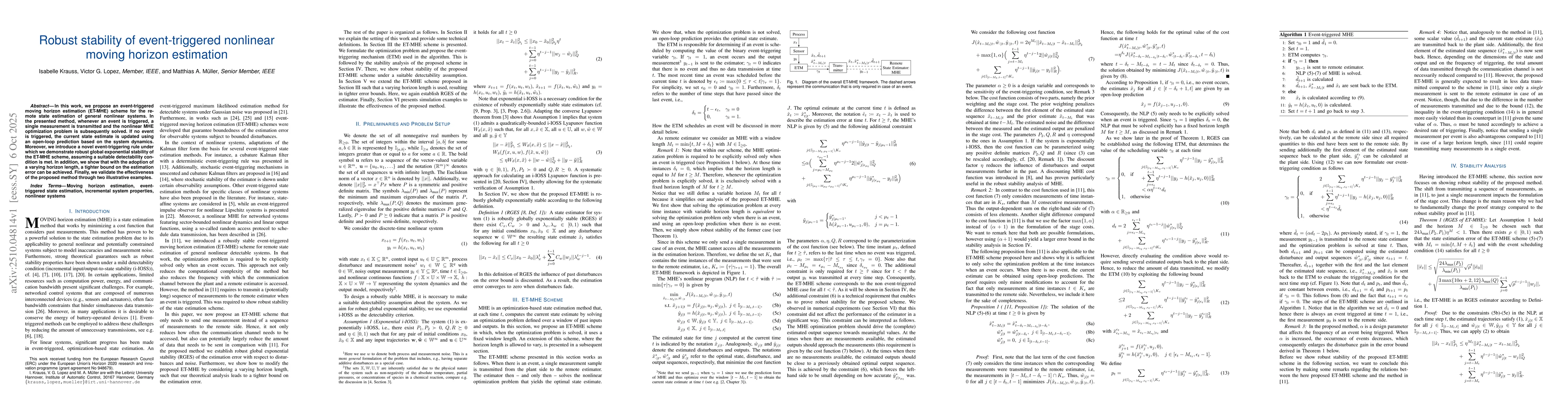 Thumbnail for Robust stability of event-triggered nonlinear moving horizon estimation