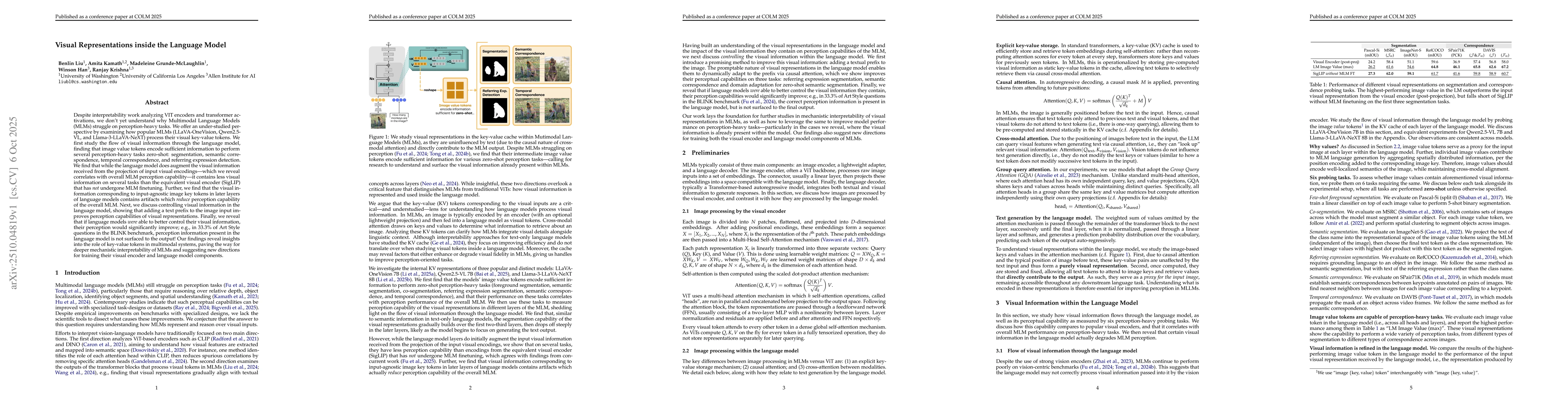 Thumbnail for Visual Representations inside the Language Model