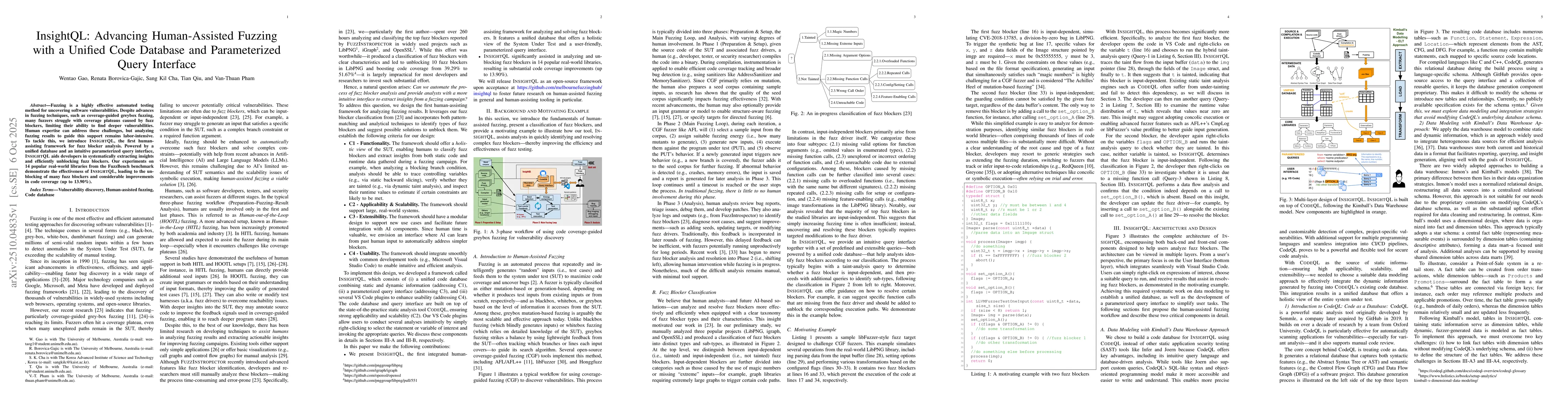 Thumbnail for InsightQL: Advancing Human-Assisted Fuzzing with a Unified Code Database
  and Parameterized Query Interface