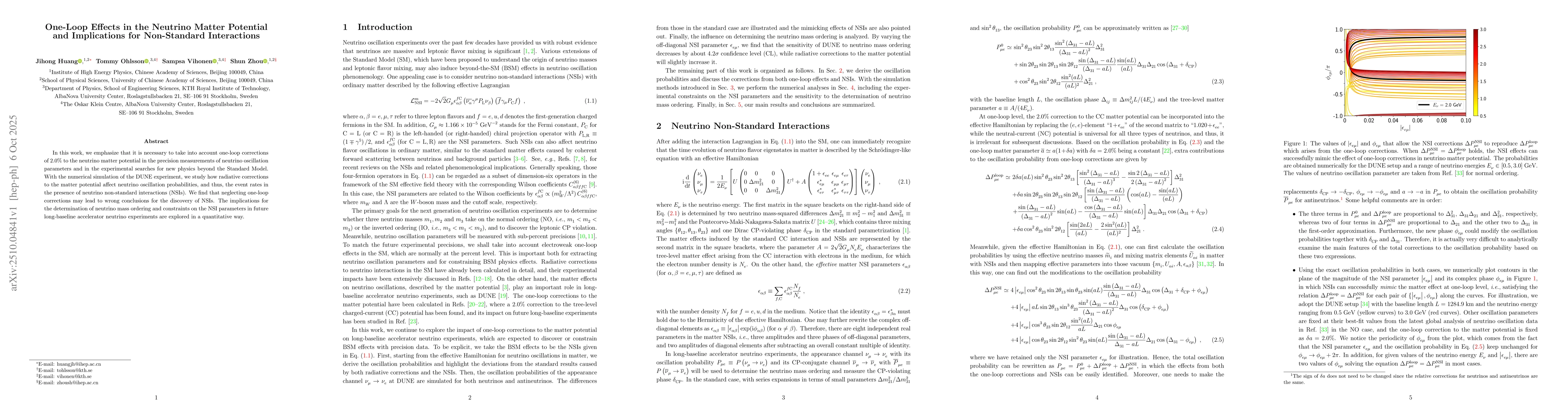 Thumbnail for One-Loop Effects in the Neutrino Matter Potential and Implications for
  Non-Standard Interactions