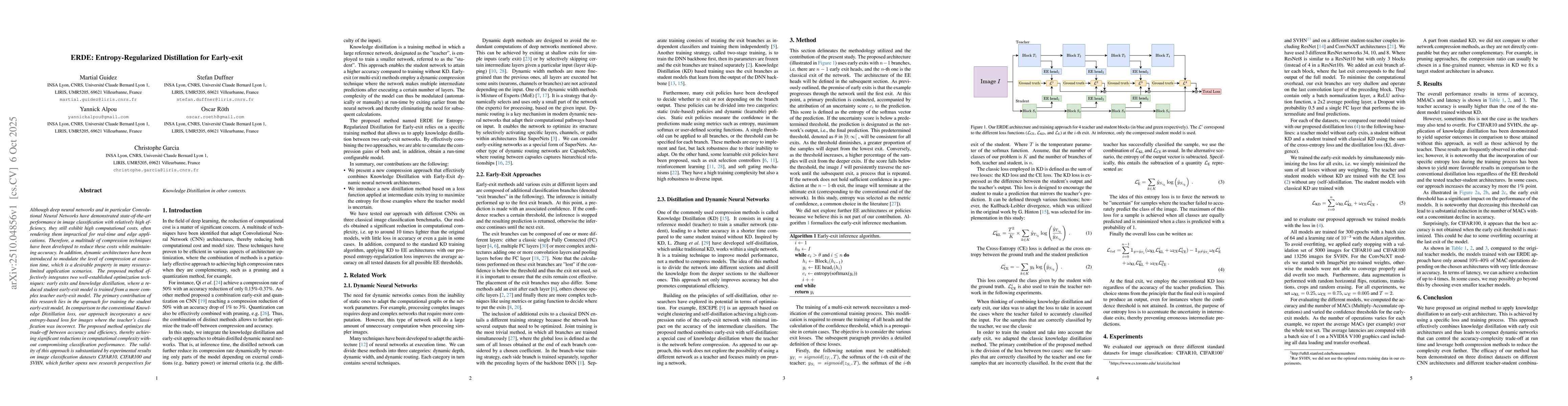 Thumbnail for ERDE: Entropy-Regularized Distillation for Early-exit