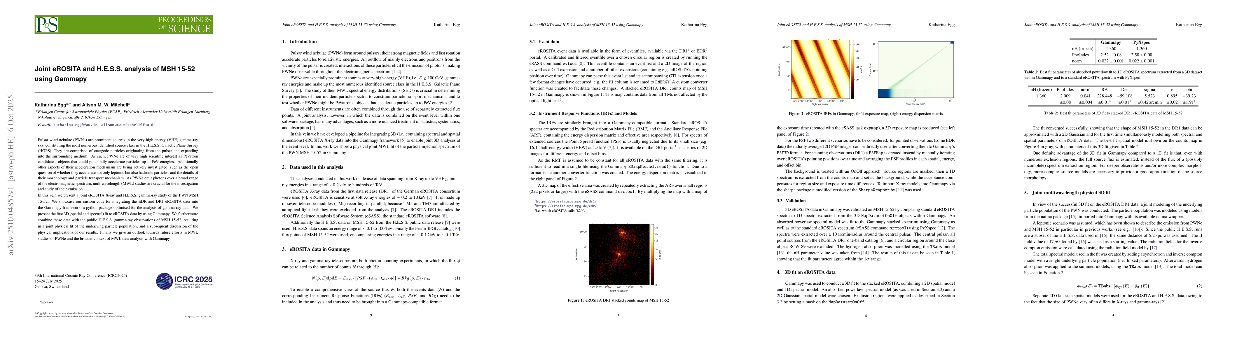 Thumbnail for Joint eROSITA and H.E.S.S. analysis of MSH 15-52 using Gammapy