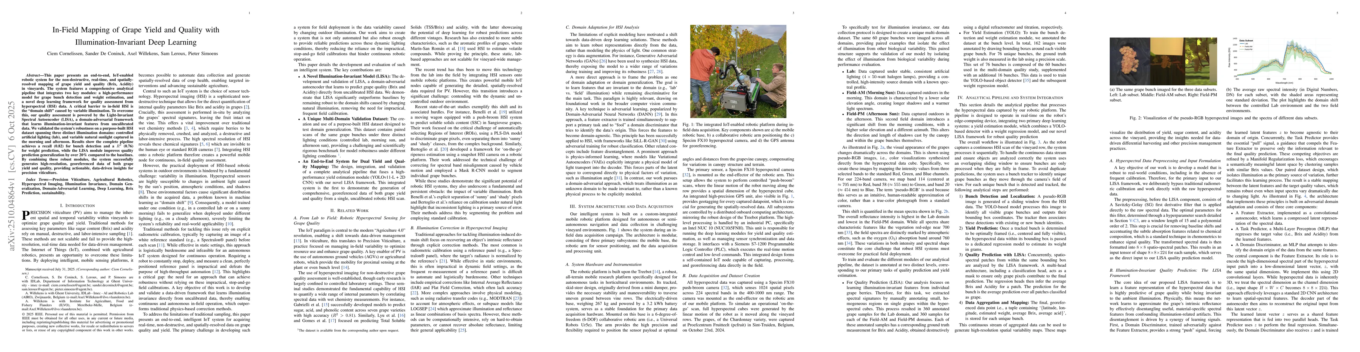Thumbnail for In-Field Mapping of Grape Yield and Quality with Illumination-Invariant
  Deep Learning