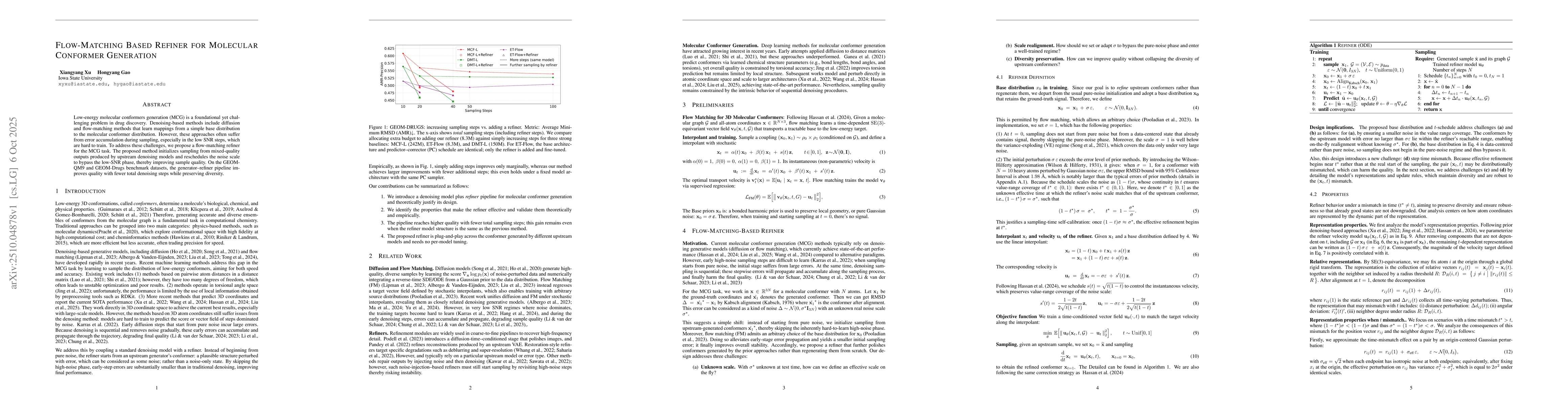 Thumbnail for Flow-Matching Based Refiner for Molecular Conformer Generation