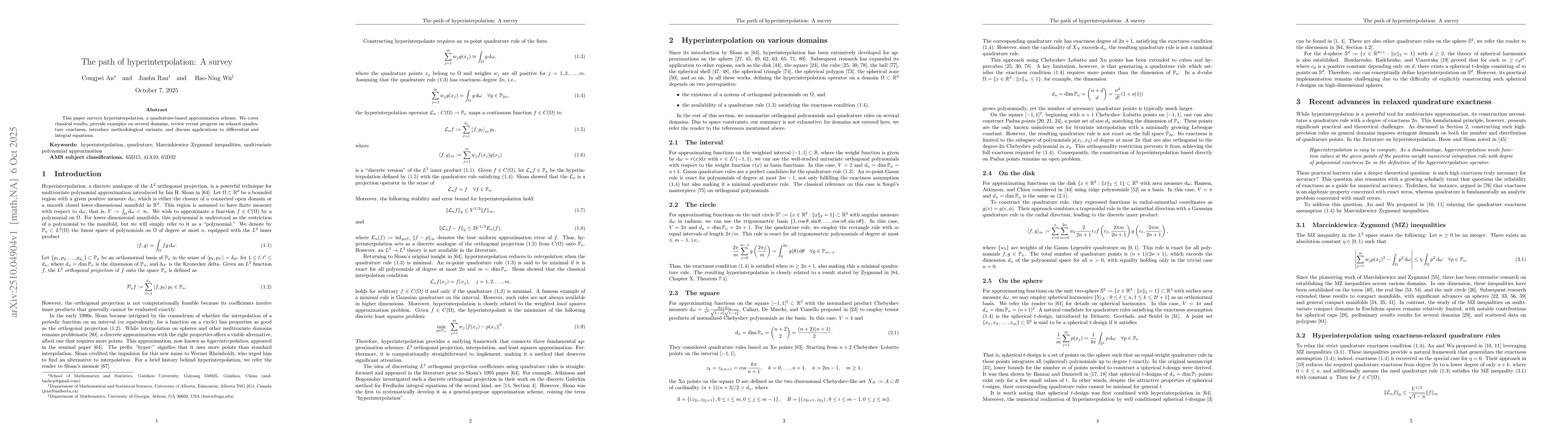 Thumbnail for The path of hyperinterpolation: A survey