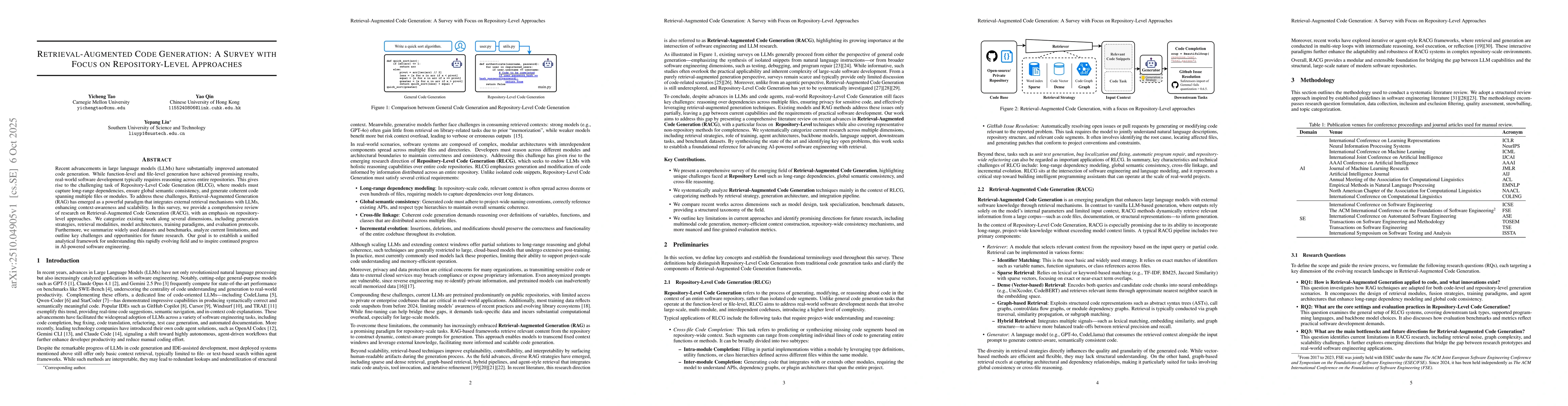 Thumbnail for Retrieval-Augmented Code Generation: A Survey with Focus on
  Repository-Level Approaches