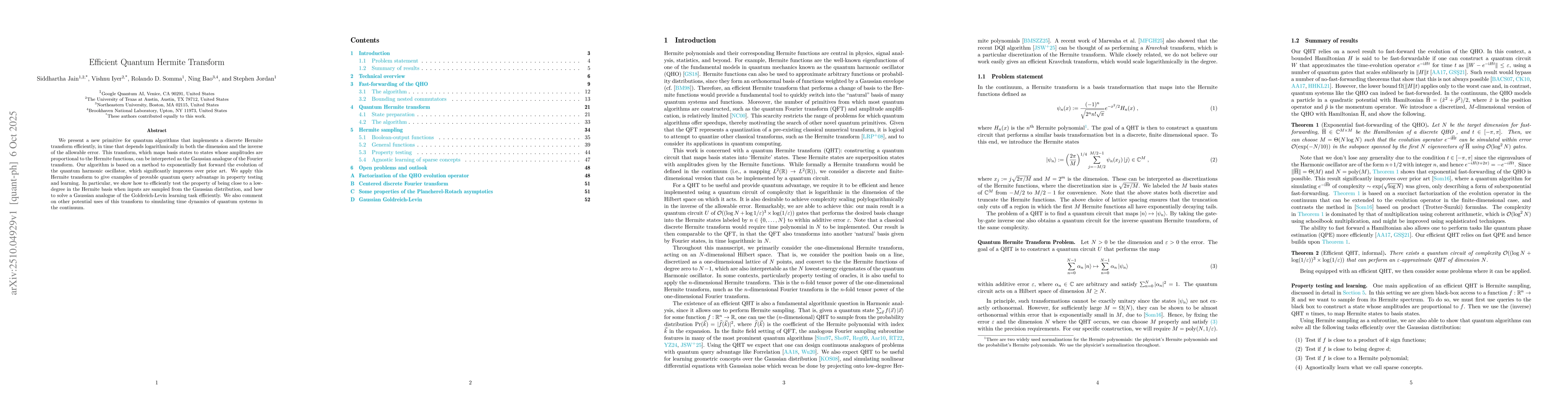Thumbnail for Efficient Quantum Hermite Transform