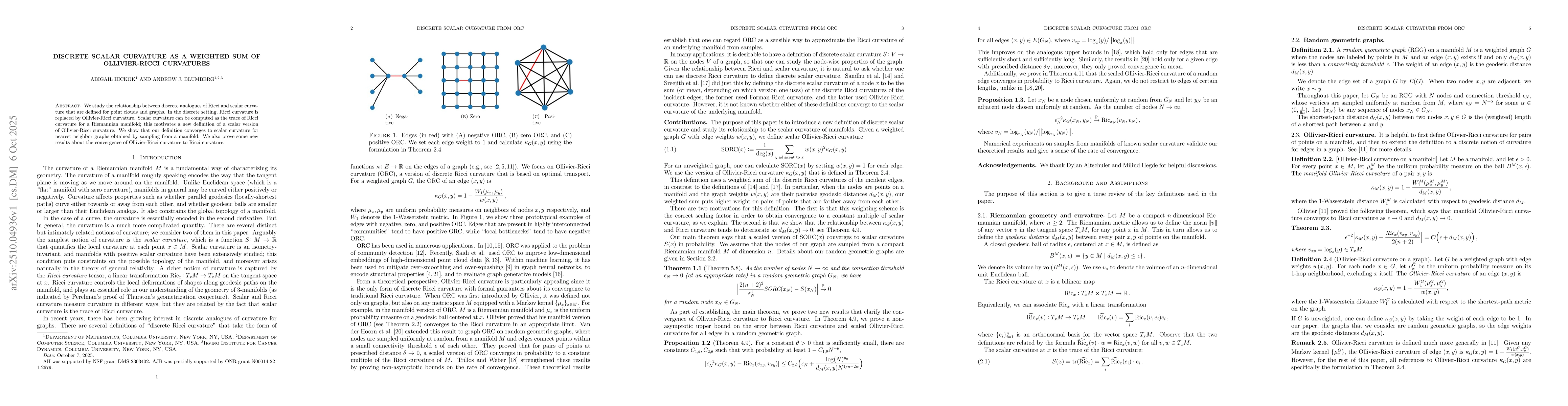 Thumbnail for Discrete scalar curvature as a weighted sum of Ollivier-Ricci curvatures