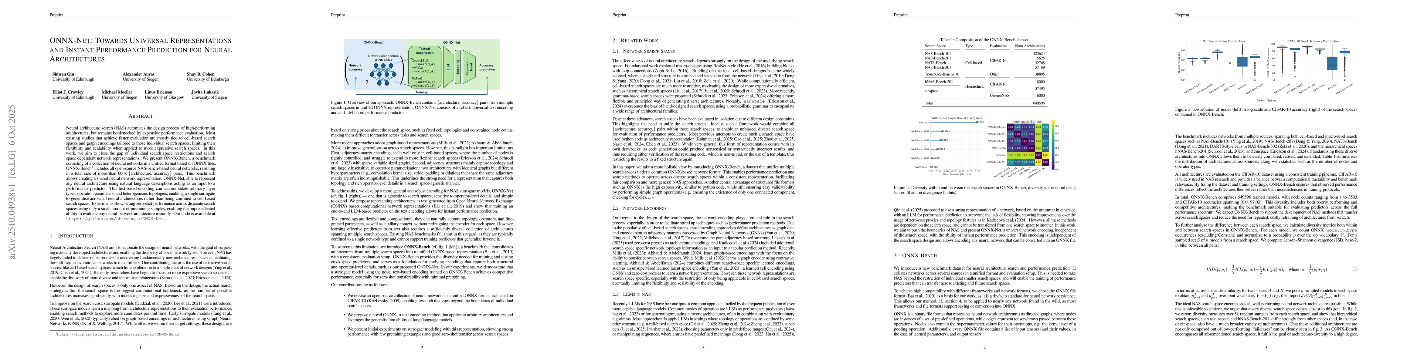 Thumbnail for ONNX-Net: Towards Universal Representations and Instant Performance
  Prediction for Neural Architectures