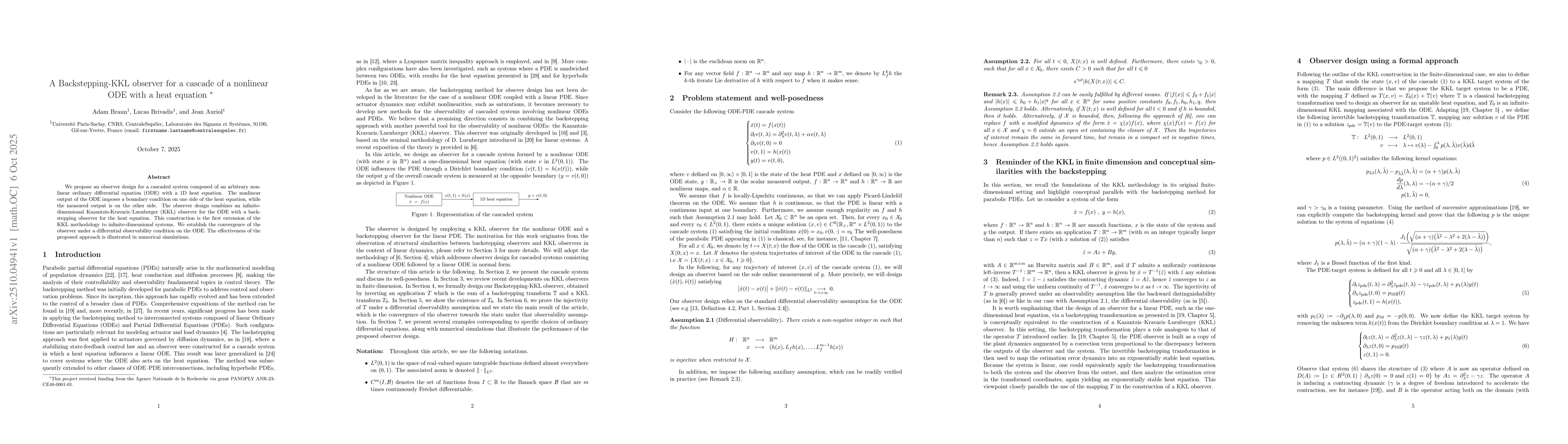 Thumbnail for A Backstepping-KKL observer for a cascade of a nonlinear ODE with a heat
  equation