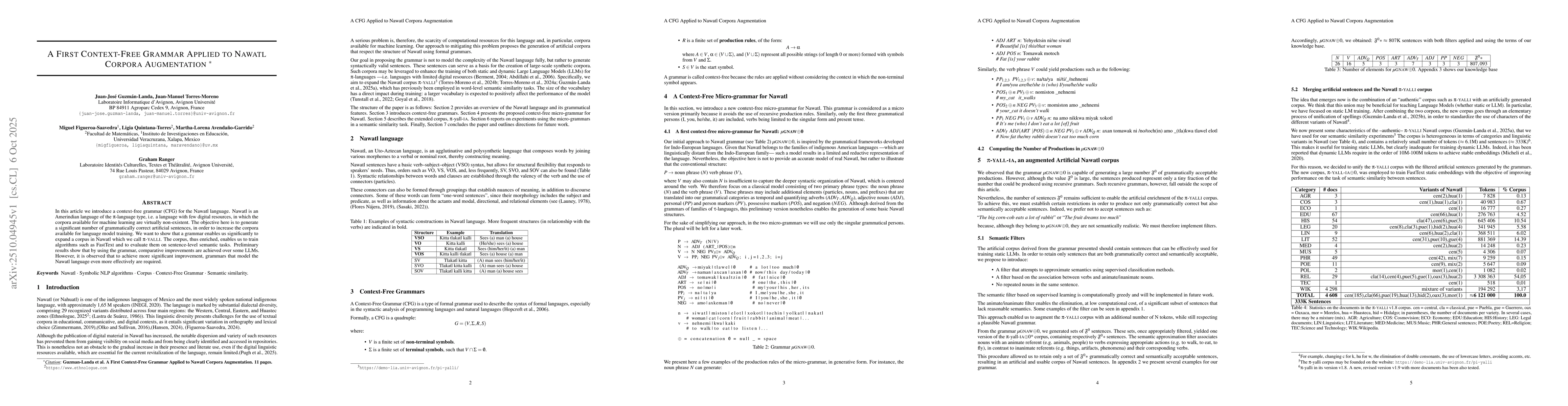 Thumbnail for A First Context-Free Grammar Applied to Nawatl Corpora Augmentation