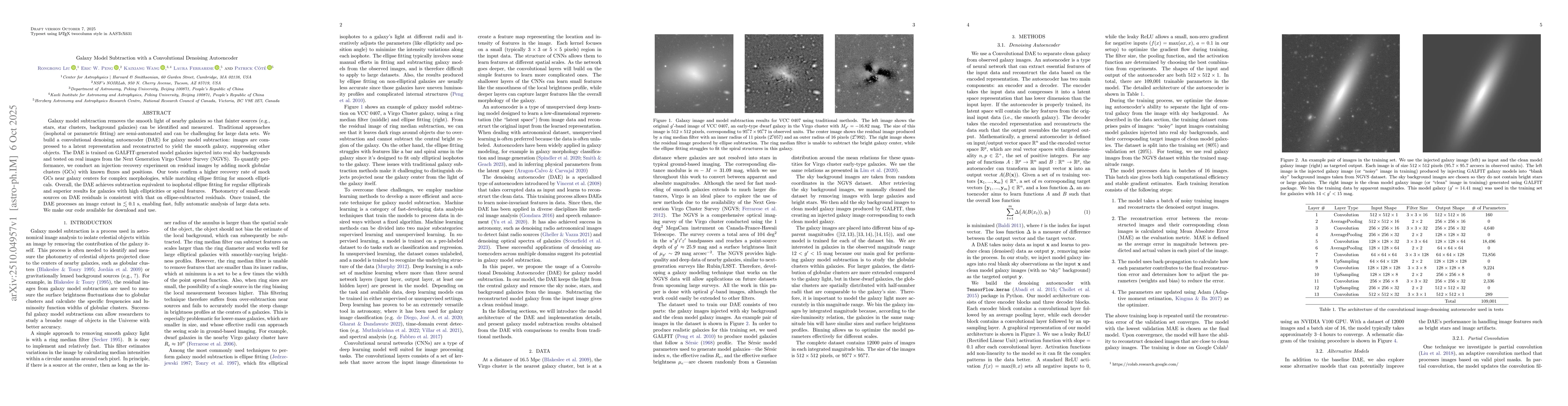 Thumbnail for Galaxy Model Subtraction with a Convolutional Denoising Autoencoder