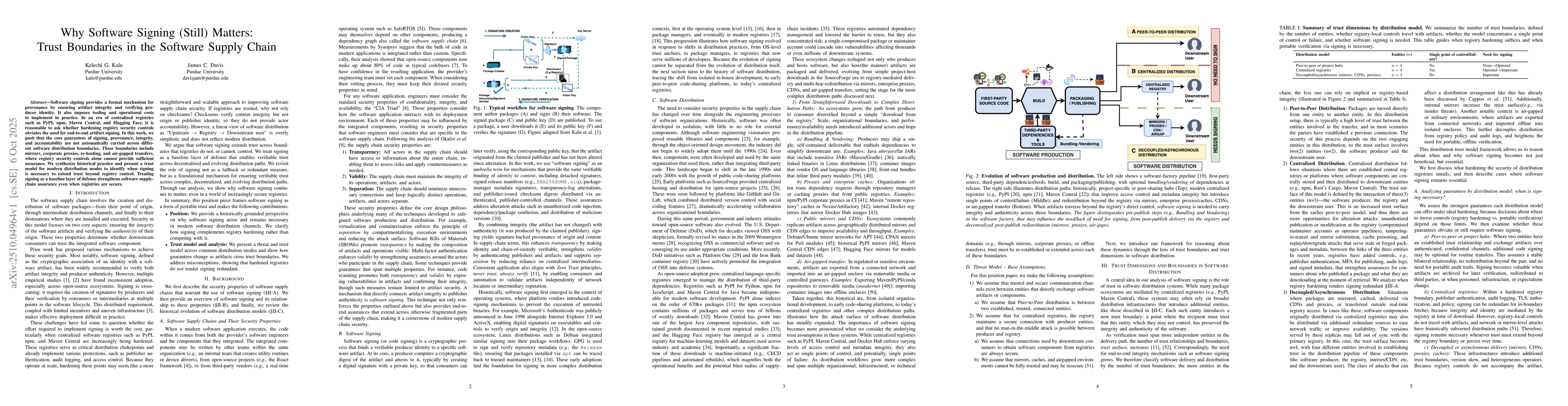 Thumbnail for Why Software Signing (Still) Matters: Trust Boundaries in the Software
  Supply Chain
