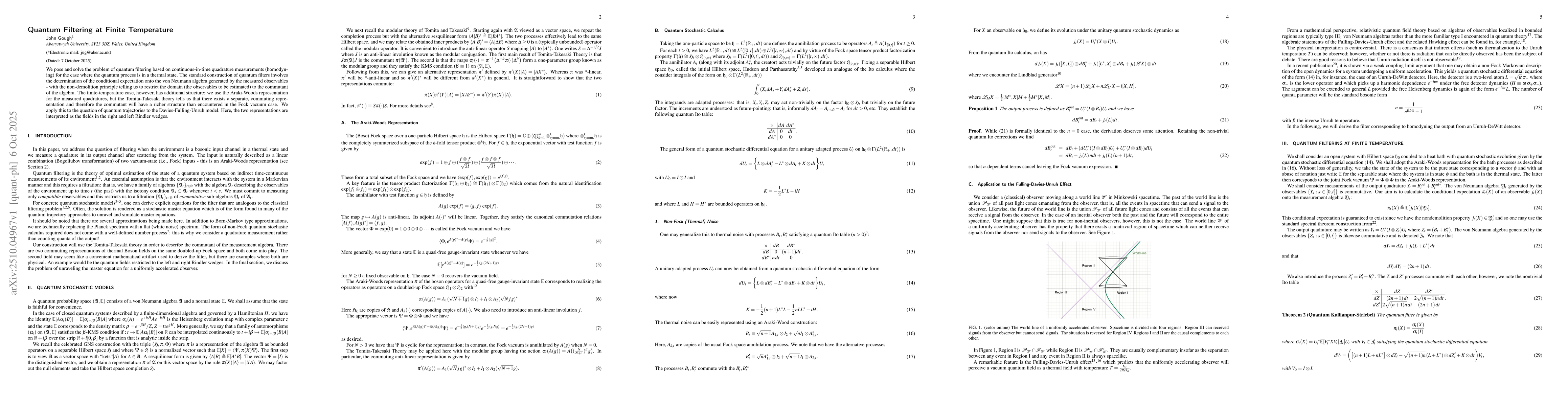 Thumbnail for Quantum Filtering at Finite Temperature