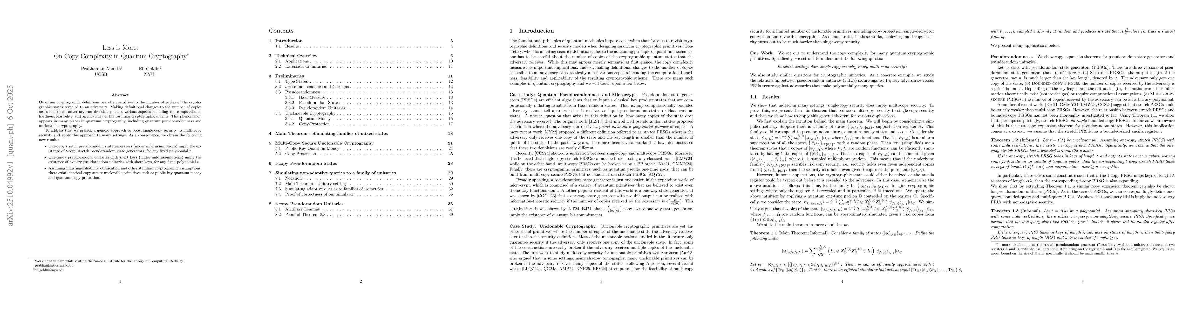 Thumbnail for Less is More: On Copy Complexity in Quantum Cryptography