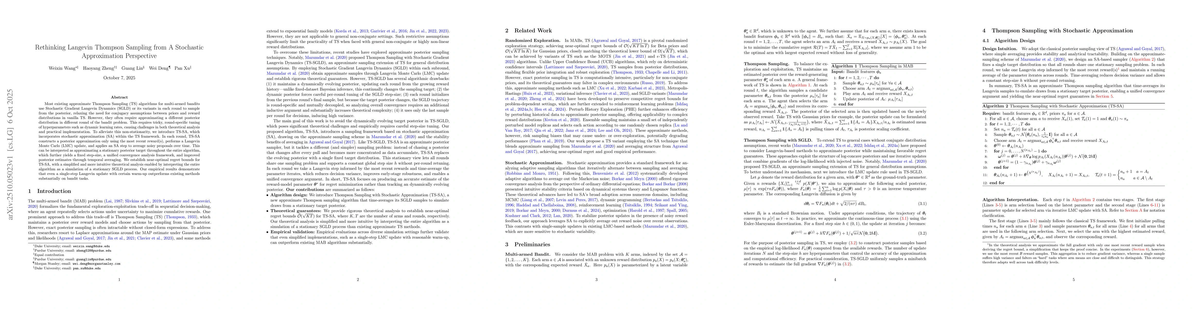 Thumbnail for Rethinking Langevin Thompson Sampling from A Stochastic Approximation
  Perspective