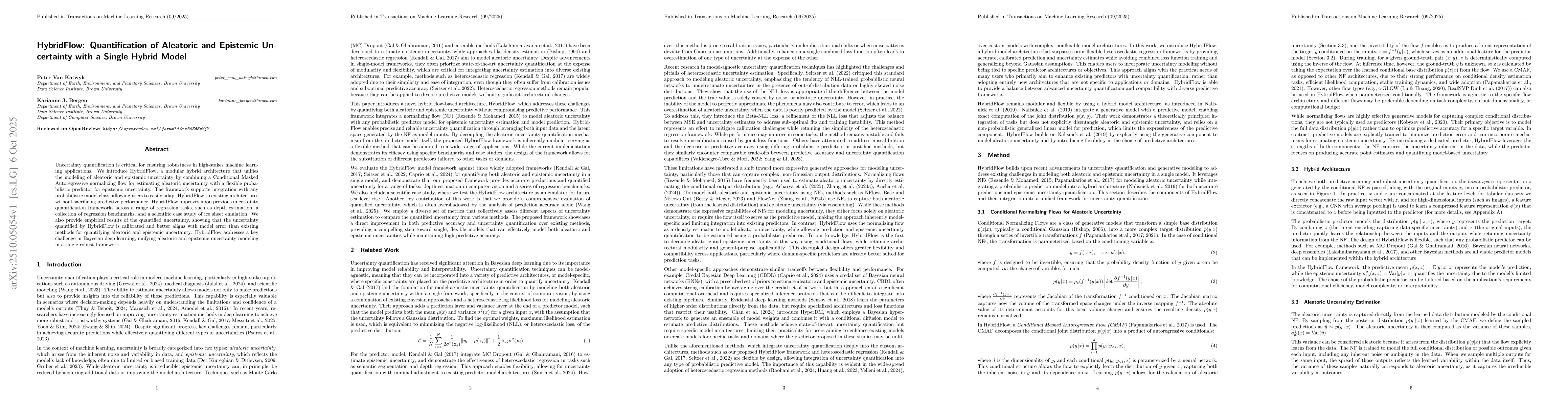 Thumbnail for HybridFlow: Quantification of Aleatoric and Epistemic Uncertainty with a
  Single Hybrid Model