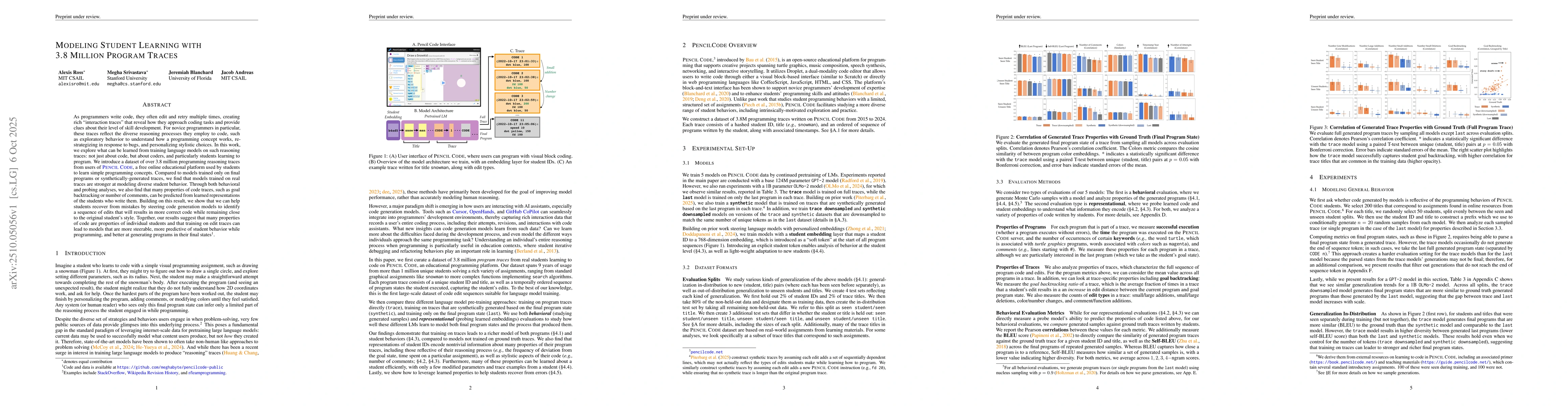 Thumbnail for Modeling Student Learning with 3.8 Million Program Traces