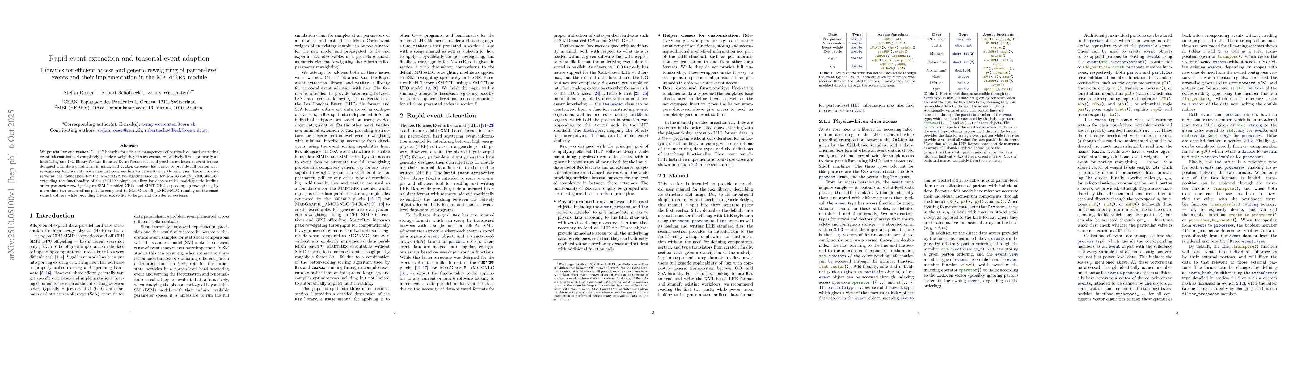 Thumbnail for Rapid event extraction and tensorial event adaption: Libraries for
  efficient access and generic reweighting of parton-level events and their
  implementation in the MadtRex module