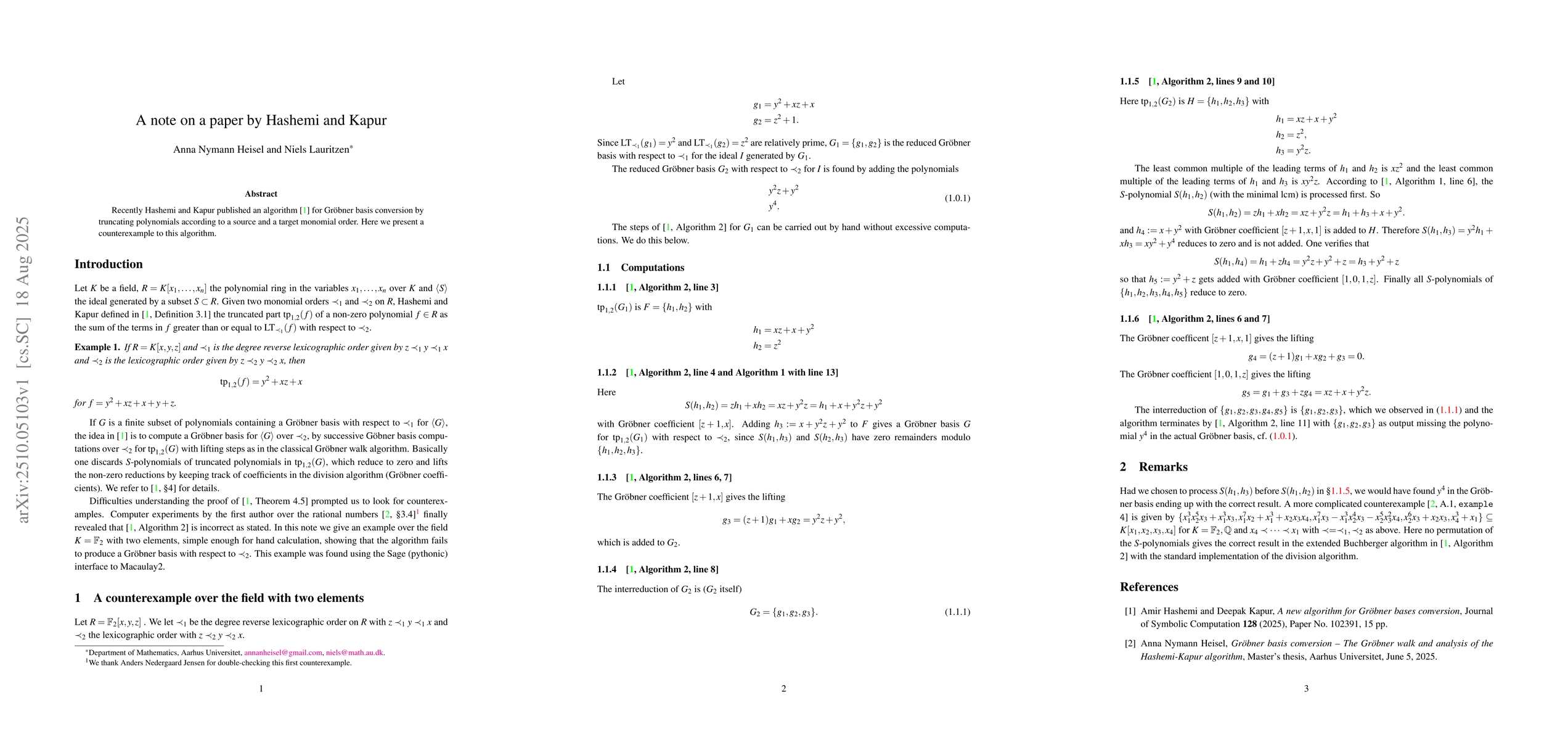 Thumbnail for A note on a paper by Hashemi and Kapur