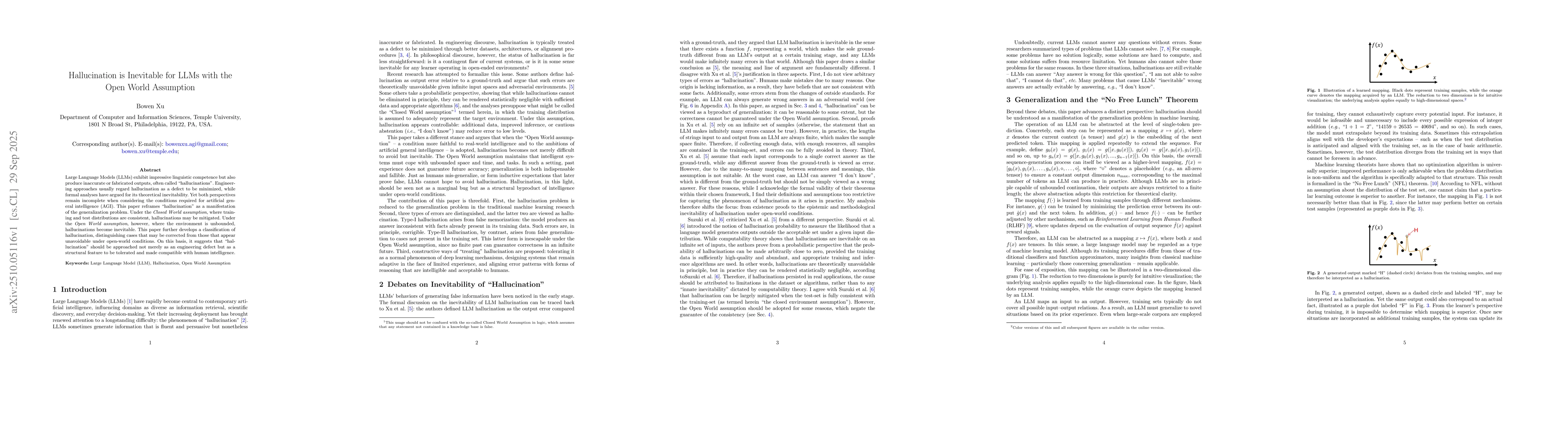 Thumbnail for Hallucination is Inevitable for LLMs with the Open World Assumption