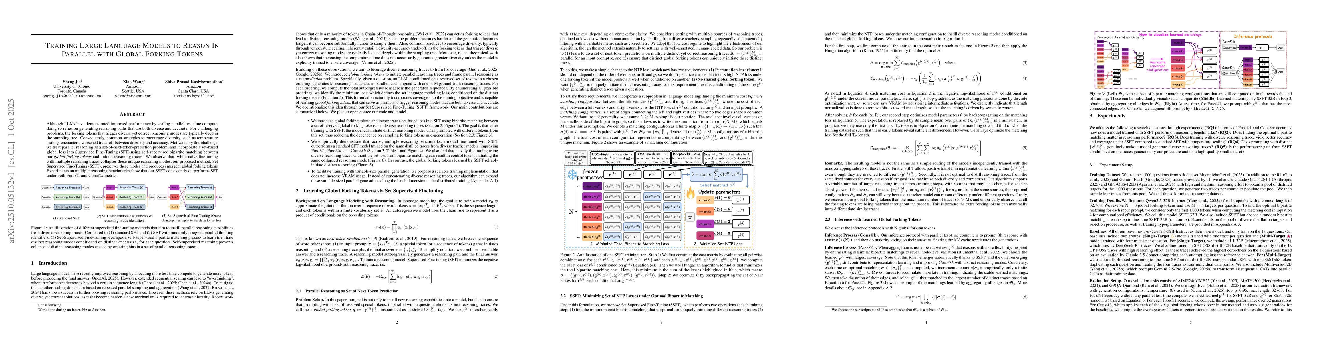 Thumbnail for Training Large Language Models To Reason In Parallel With Global Forking
  Tokens