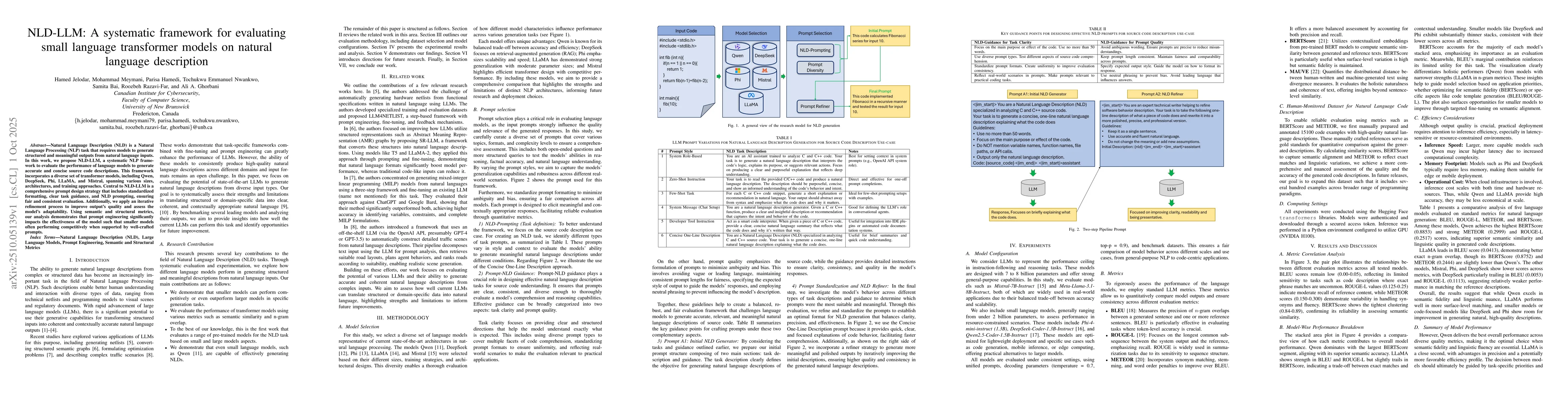 Thumbnail for NLD-LLM: A systematic framework for evaluating small language
  transformer models on natural language description