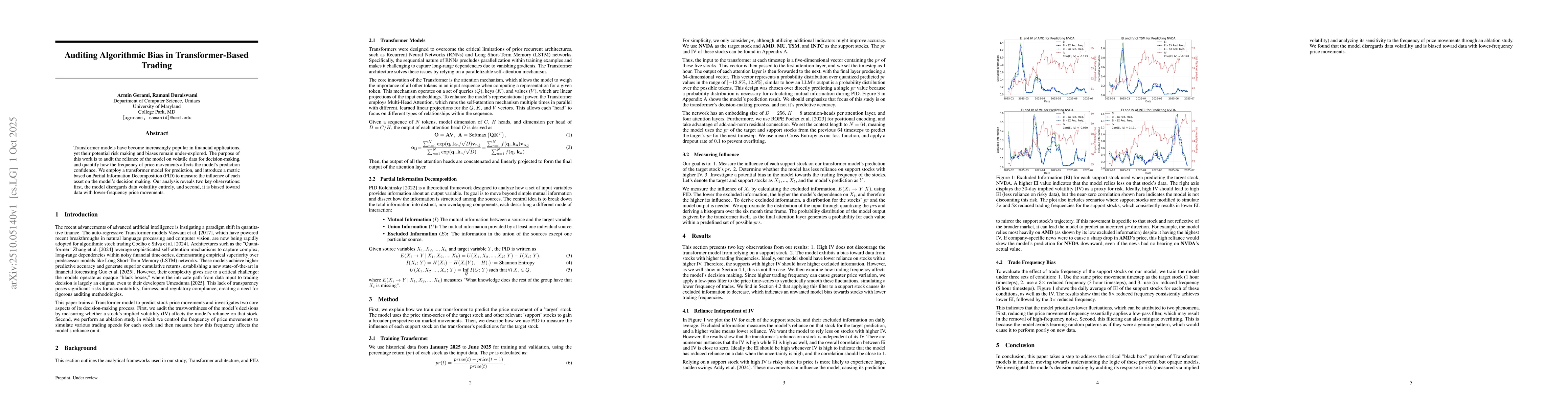 Thumbnail for Auditing Algorithmic Bias in Transformer-Based Trading