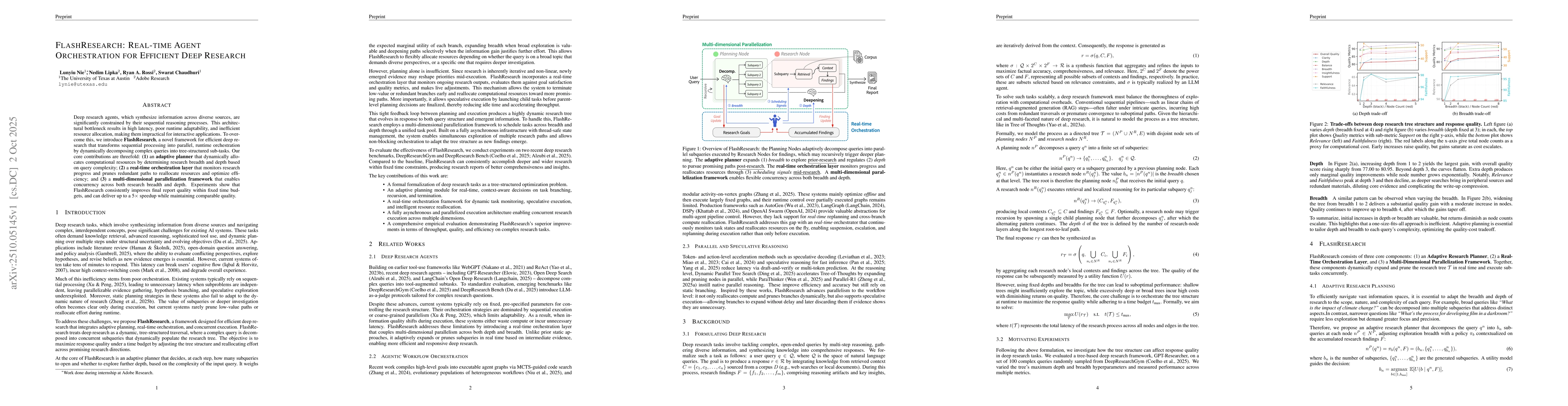Thumbnail for FlashResearch: Real-time Agent Orchestration for Efficient Deep Research