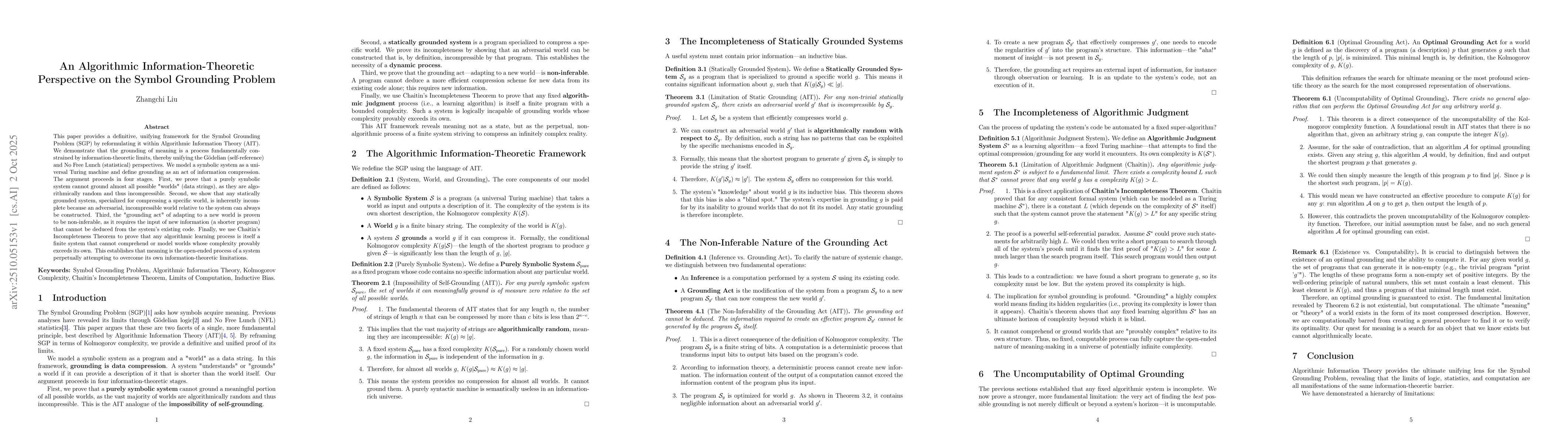Thumbnail for An Algorithmic Information-Theoretic Perspective on the Symbol Grounding
  Problem