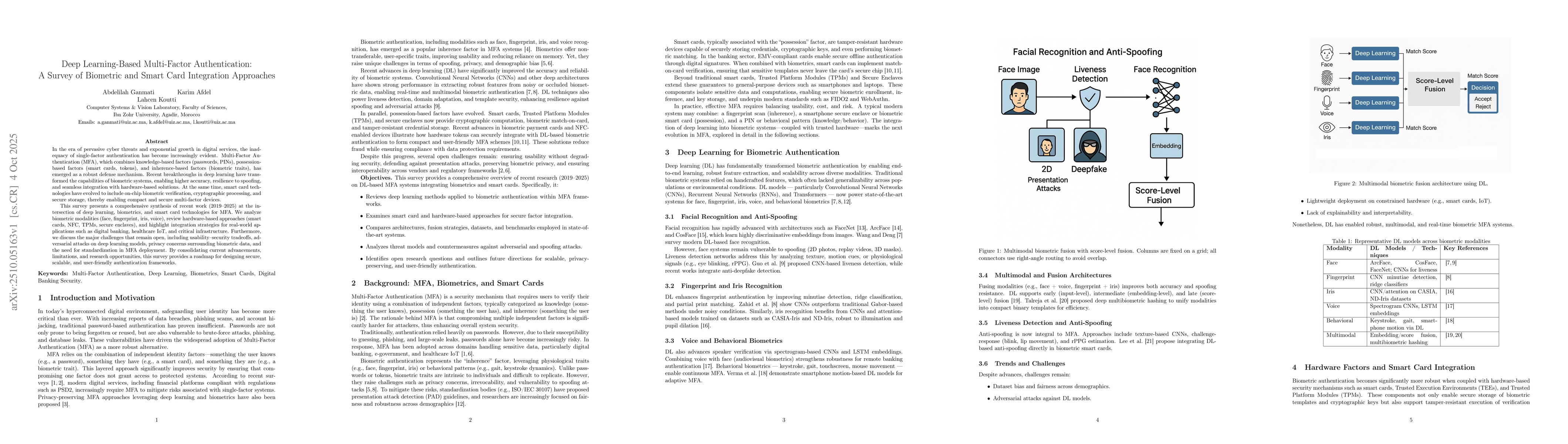 Thumbnail for Deep Learning-Based Multi-Factor Authentication: A Survey of Biometric
  and Smart Card Integration Approaches