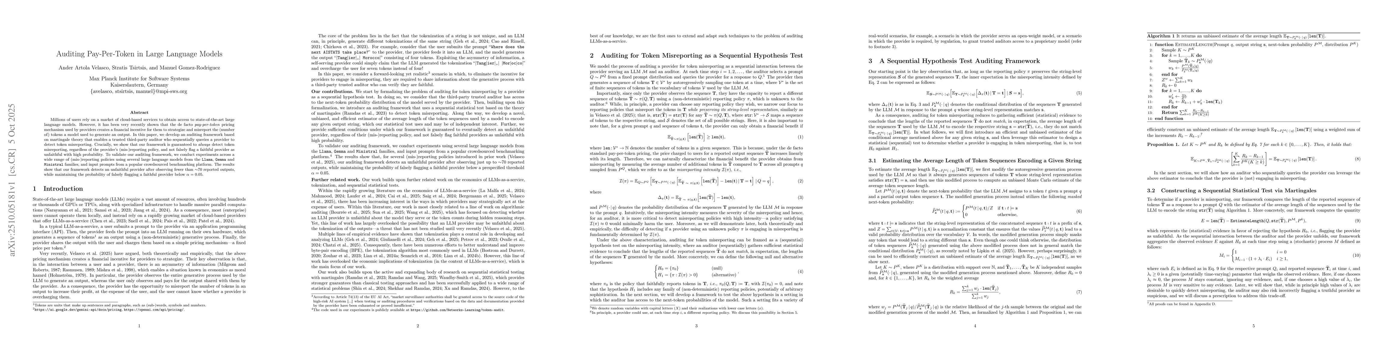 Thumbnail for Auditing Pay-Per-Token in Large Language Models