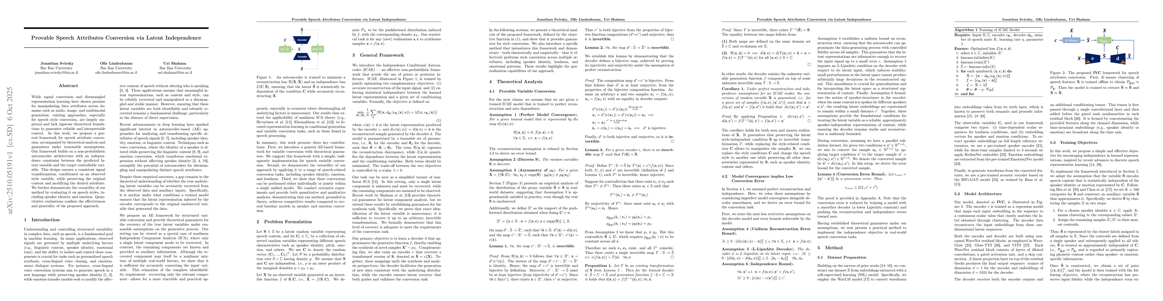 Thumbnail for Provable Speech Attributes Conversion via Latent Independence