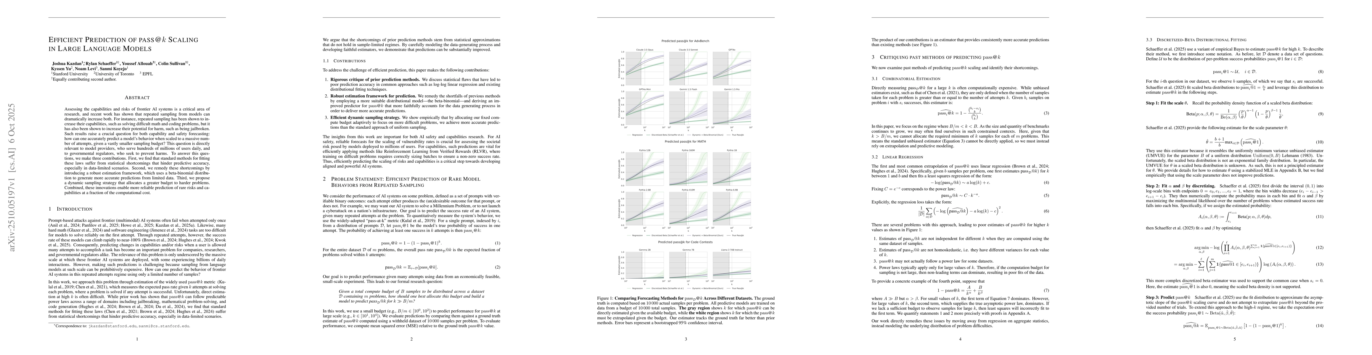 Thumbnail for Efficient Prediction of Pass@k Scaling in Large Language Models