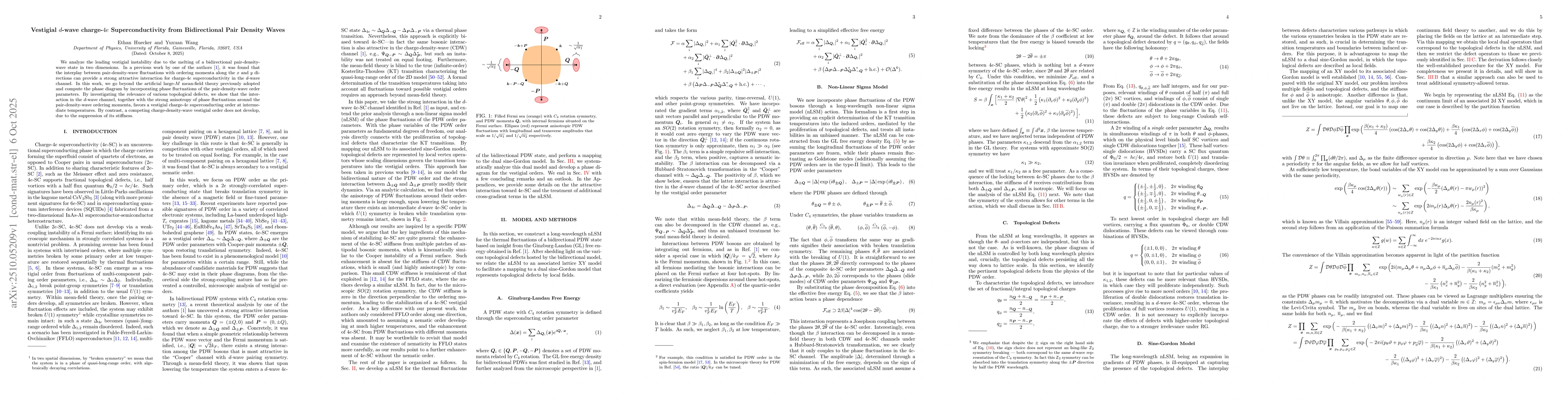 Thumbnail for Vestigial $d$-wave charge-$4e$ Superconductivity from Bidirectional Pair
  Density Waves