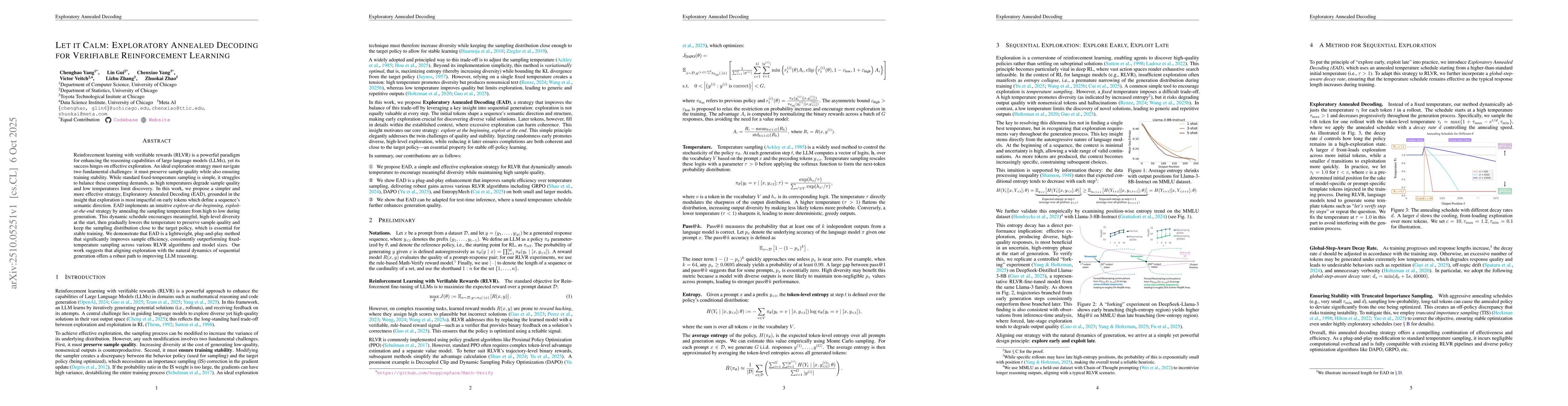 Thumbnail for Let it Calm: Exploratory Annealed Decoding for Verifiable Reinforcement
  Learning