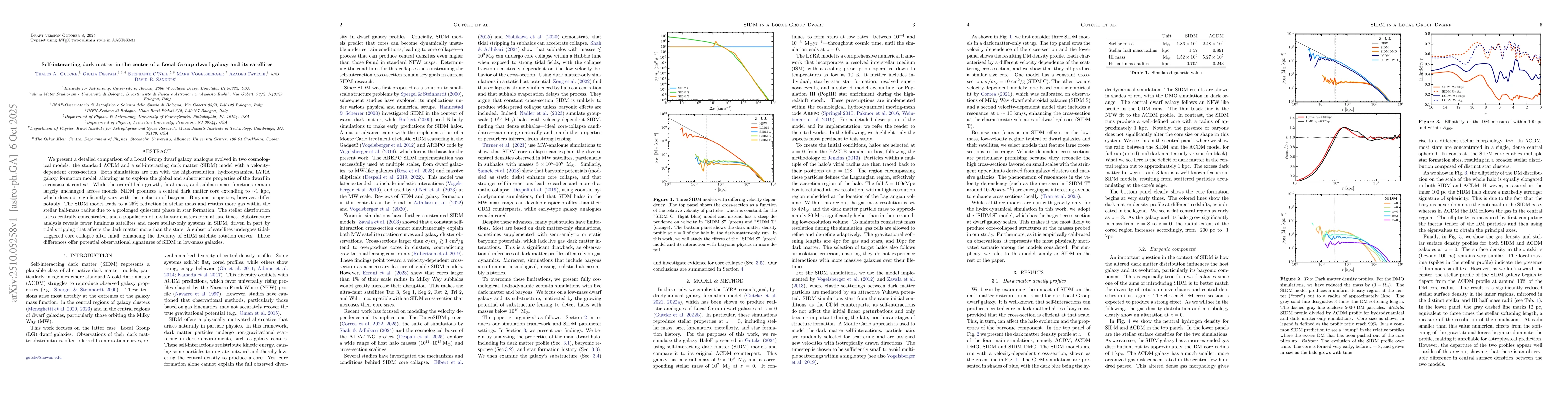Thumbnail for Self-interacting dark matter in the center of a Local Group dwarf galaxy
  and its satellites