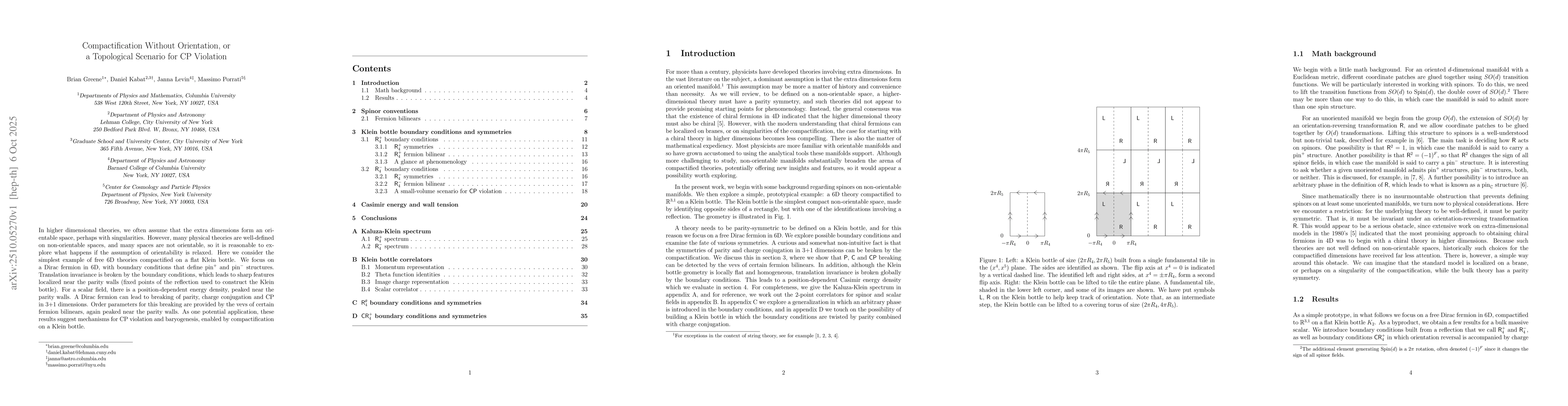 Thumbnail for Compactification Without Orientation, or a Topological Scenario for CP
  Violation