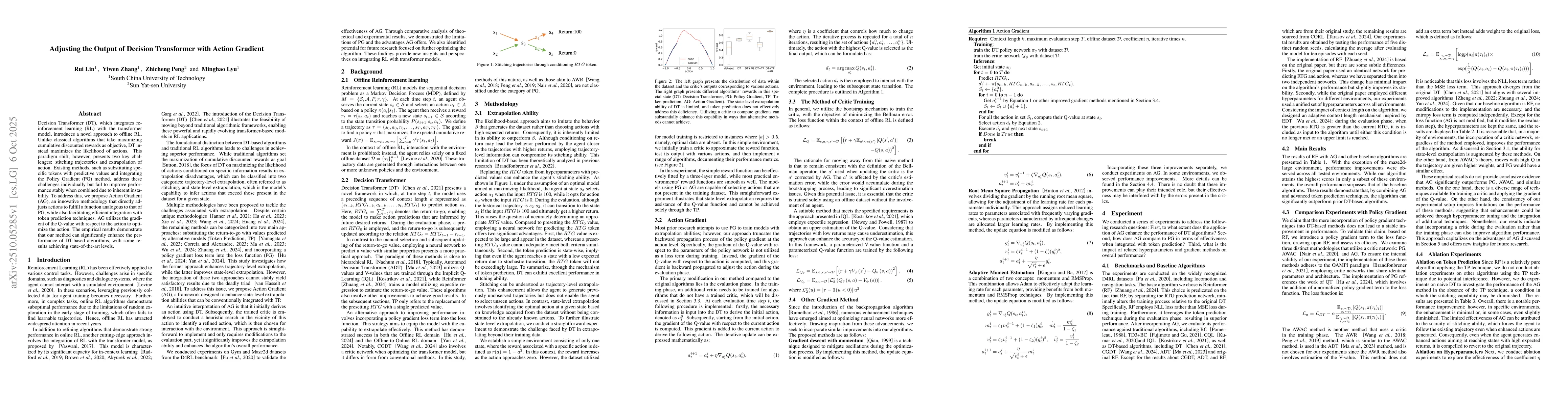 Thumbnail for Adjusting the Output of Decision Transformer with Action Gradient